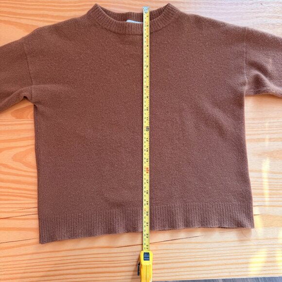REFORMATION Recycled Cashmere Crewneck Sweater in Cinnamon Brown - Sz S - Picture 3 of 8